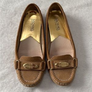MICHAEL KORS Tan Suede Leather Ladies Moccasins Flats Loafers 5